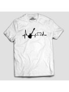 Basszusgitár heartbeat férfi póló