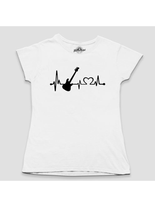 Basszusgitár heartbeat női póló