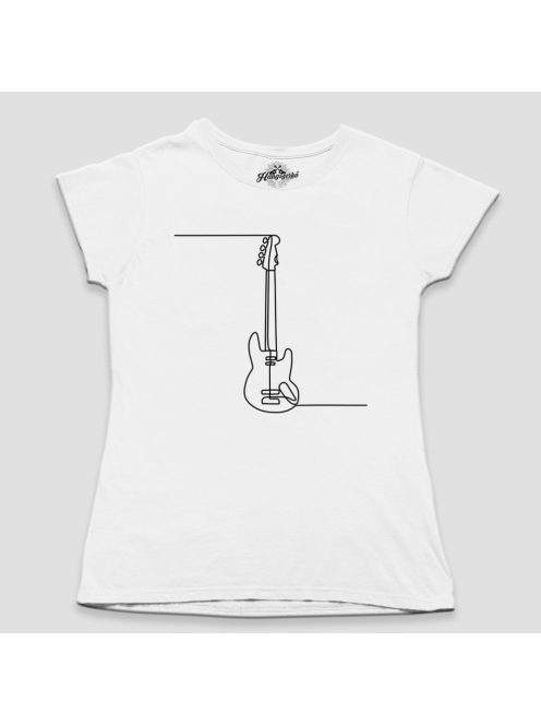 Basszusgitár line art női póló