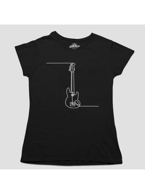 Basszusgitár line art női póló
