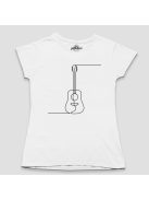 Akusztikus gitár line art női póló