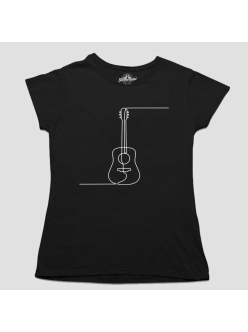 Akusztikus gitár line art női póló