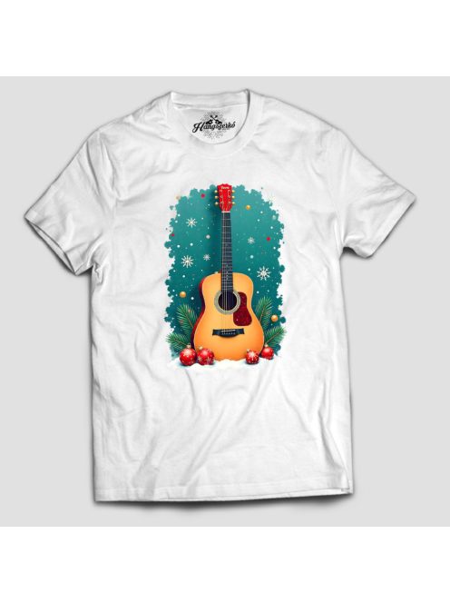 Akusztikus gitáros karácsonyi férfi póló