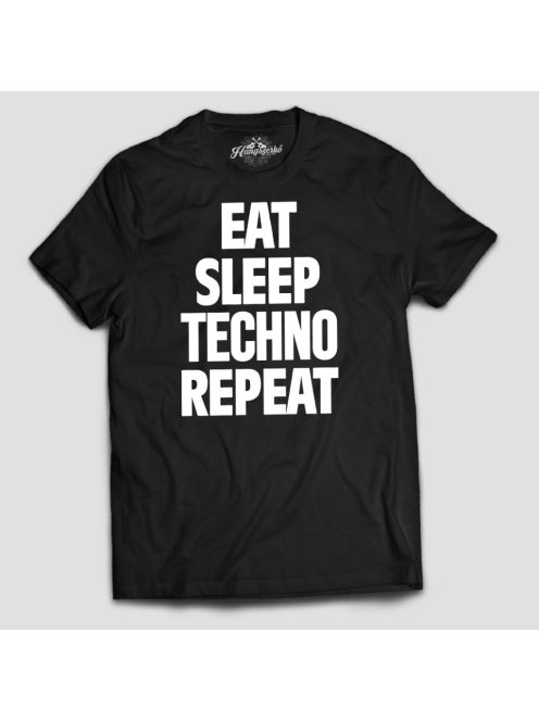 Eat Sleep Techno Repeat férfi póló