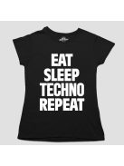 Eat Sleep Techno Repeat női póló