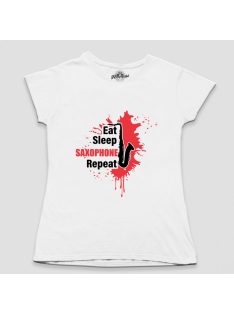 Eat Sleep Saxophone Repeat női póló