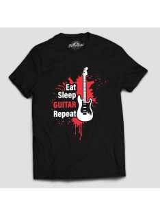 Eat Sleep Guitar Repeat férfi póló