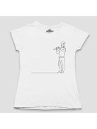 Fuvolázó férfi line art női póló