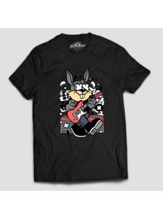 Gitározó nyuszi figura férfi póló