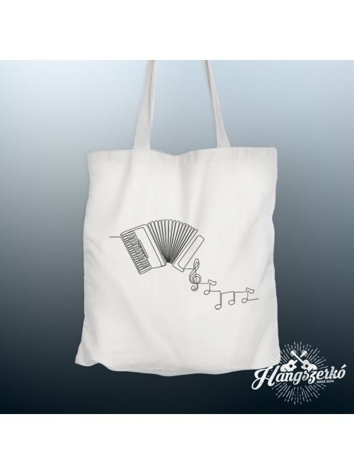 Harmonika line art hangjegyekkel vászontáska