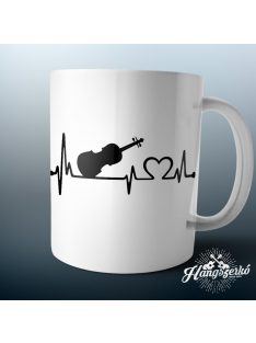 Hegedű heartbeat bögre