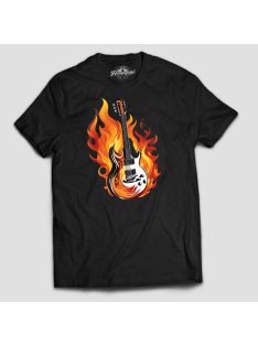 Lángoló gitár férfi póló
