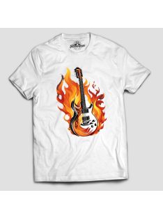 Lángoló gitár férfi póló