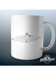 Lemezlejátszó line art bögre