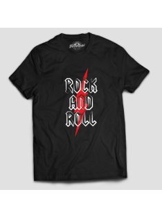 Rock and roll piros villámmal férfi póló