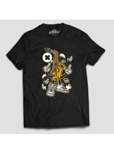 Szaxofon cartoon figura férfi póló