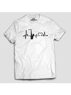 Szaxofon heartbeat férfi póló 