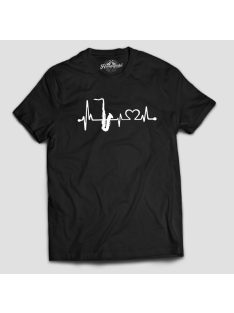 Szaxofon heartbeat férfi póló 