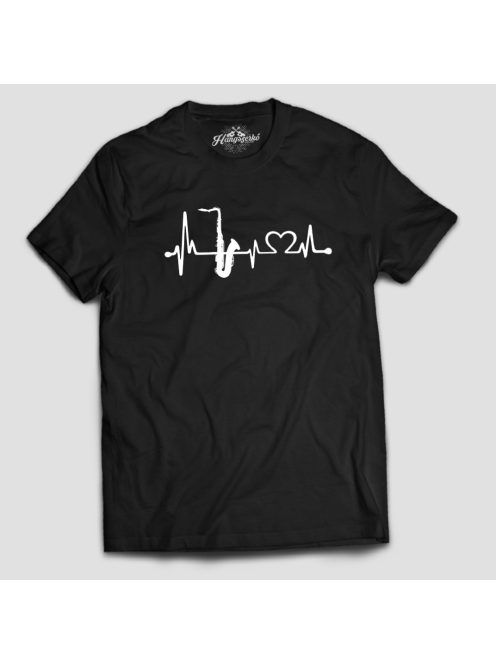 Szaxofon heartbeat férfi póló 
