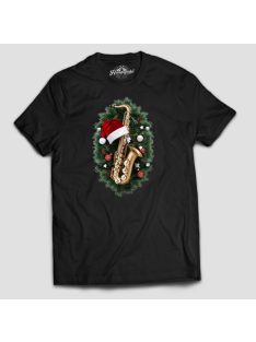 Szaxofon karácsony férfi póló v2