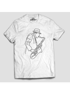 Szaxofonista mintás férfi póló