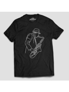 Szaxofonista mintás férfi póló