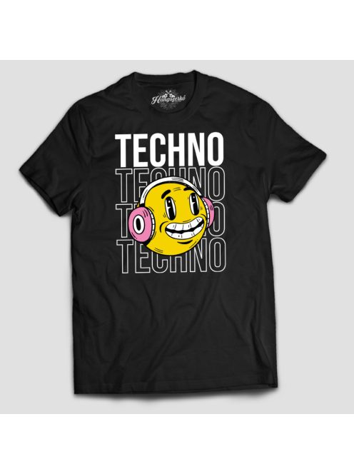 Techno smiley férfi póló