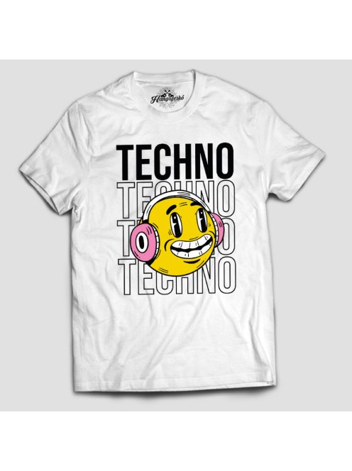Techno smiley férfi póló