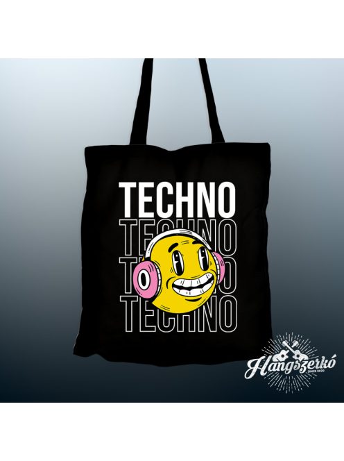Techno smiley vászontáska
