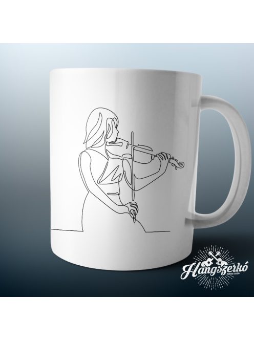 Vonós lány line art bögre