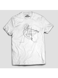 Vonós lány line art férfi póló