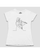 Vonós lány line art női póló 