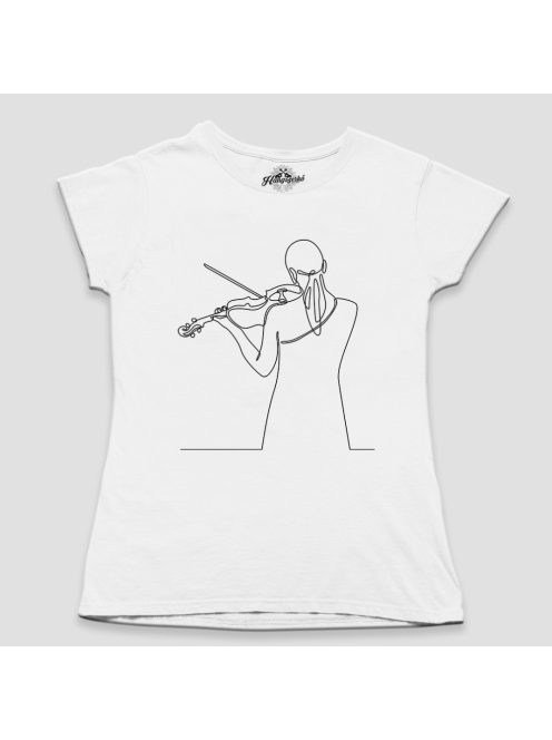 Vonós lány line art női póló v2